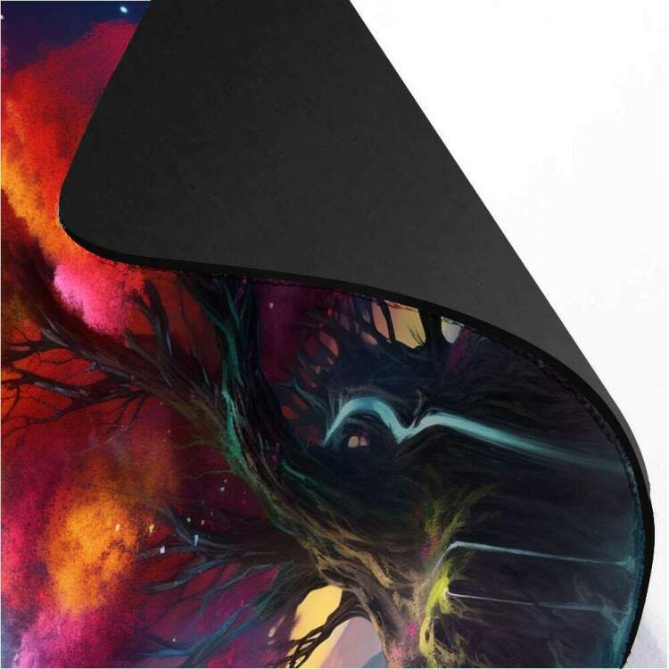 Mouse Pad Gigante 70x30cm Planetas e Planeta em Tons de Azul e Roxo