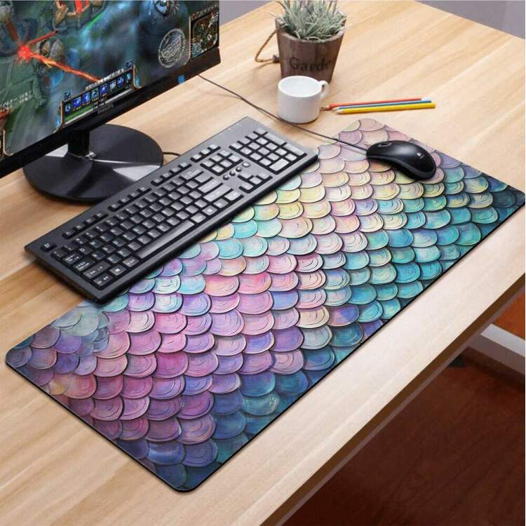 Mouse Pad Gigante 70x30cm Escamas de Calda de Sereia