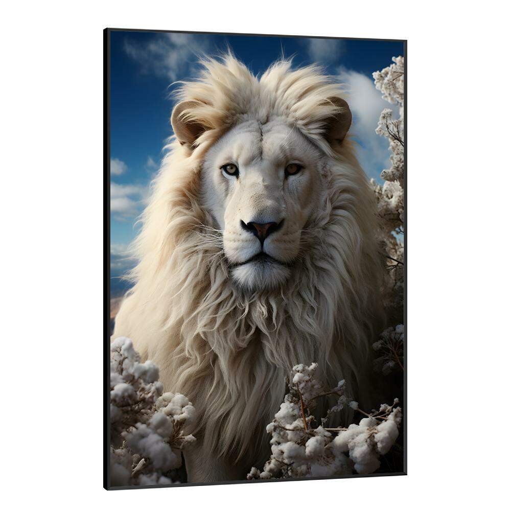 Quadro Decorativo Leo Branco Transmitindo Paz e Serenidade