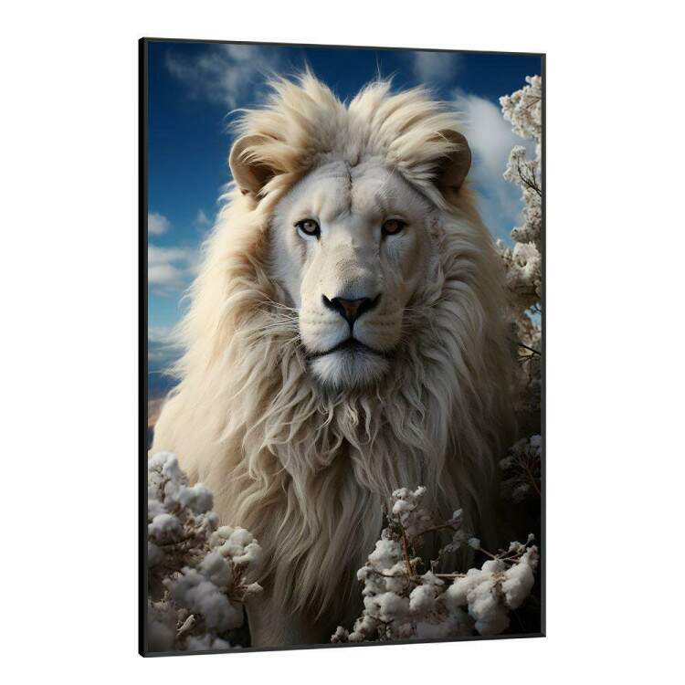 Quadro Decorativo Leo Branco Transmitindo Paz e Serenidade