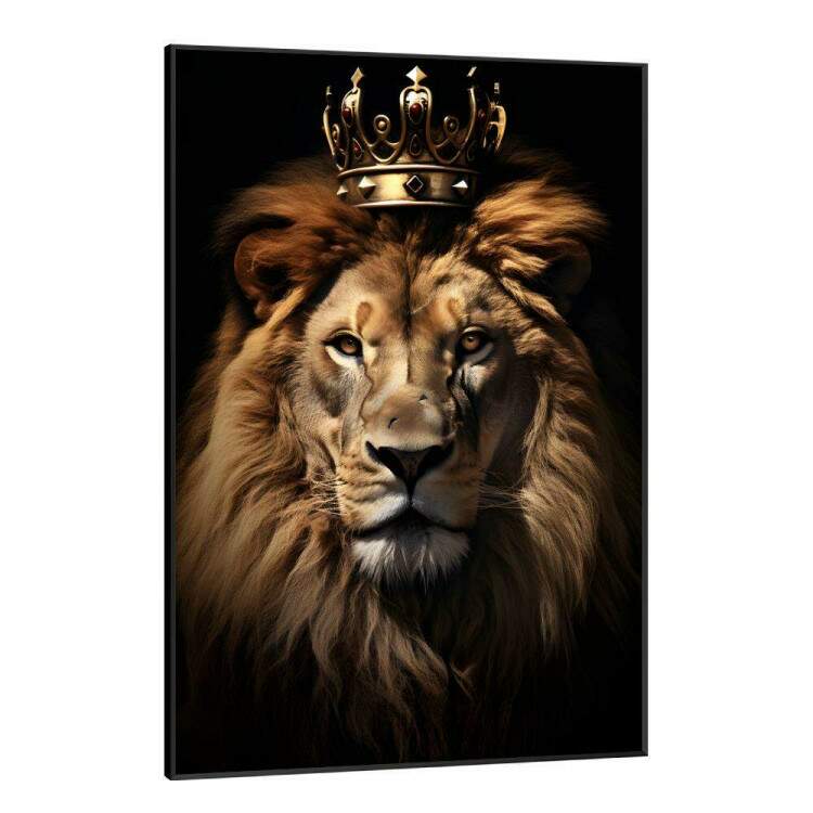 Quadro Decorativo Leo de Jud com Sua Coroa de Ouro Majestosa