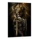Quadro Decorativo Soldado com Armadura e Espada com Le�o no Fundo