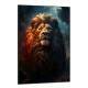 Quadro Decorativo Le�o a Majestade da Selva com Reflexo de Fogo