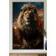 Quadro Decorativo Le�o Poderoso Transmitindo Poder e For�a
