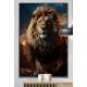 Quadro Decorativo Le�o Poderoso Transmitindo Poder e For�a