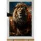 Quadro Decorativo Le�o Poderoso Transmitindo Poder e For�a