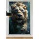 Quadro Decorativo Le�o Poderoso Pronto Para Atacar com seu Instinto Selvagem