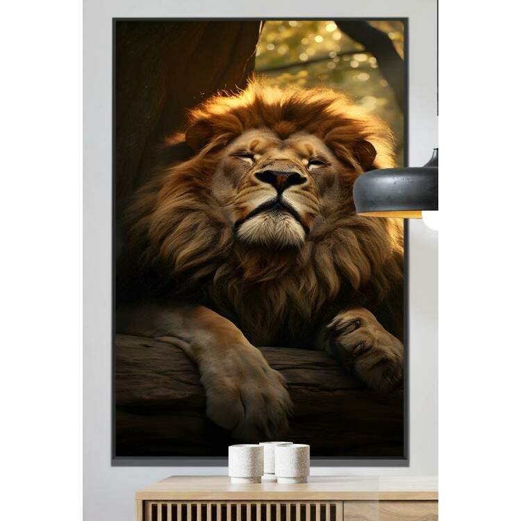 Quadro Decorativo Leo o Rei da Selva em Repouso