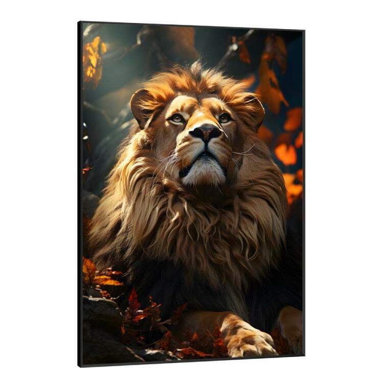 Quadro Decorativo Leo Majestoso Transmitindo Serenidade
