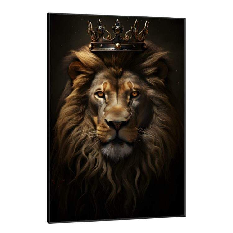 Quadro Decorativo Leo de Jud com Coroa Luxuosa