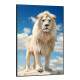 Quadro Decorativo Le�o Branco Poderoso com Belo C�u no Fundo