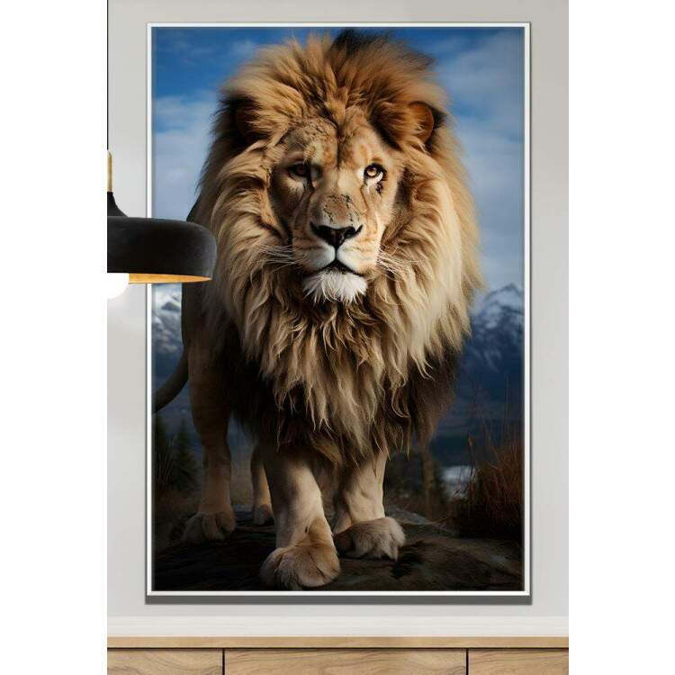 Quadro Decorativo Leo o Rei da Selva Guardio da Natureza