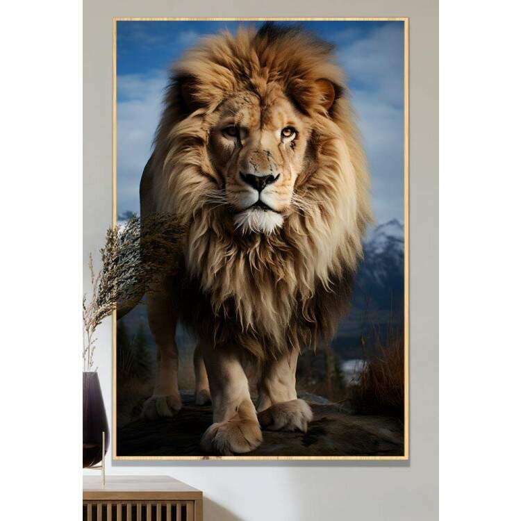 Quadro Decorativo Leo o Rei da Selva Guardio da Natureza