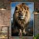 Quadro Decorativo Le�o o Rei da Selva Guardi�o da Natureza