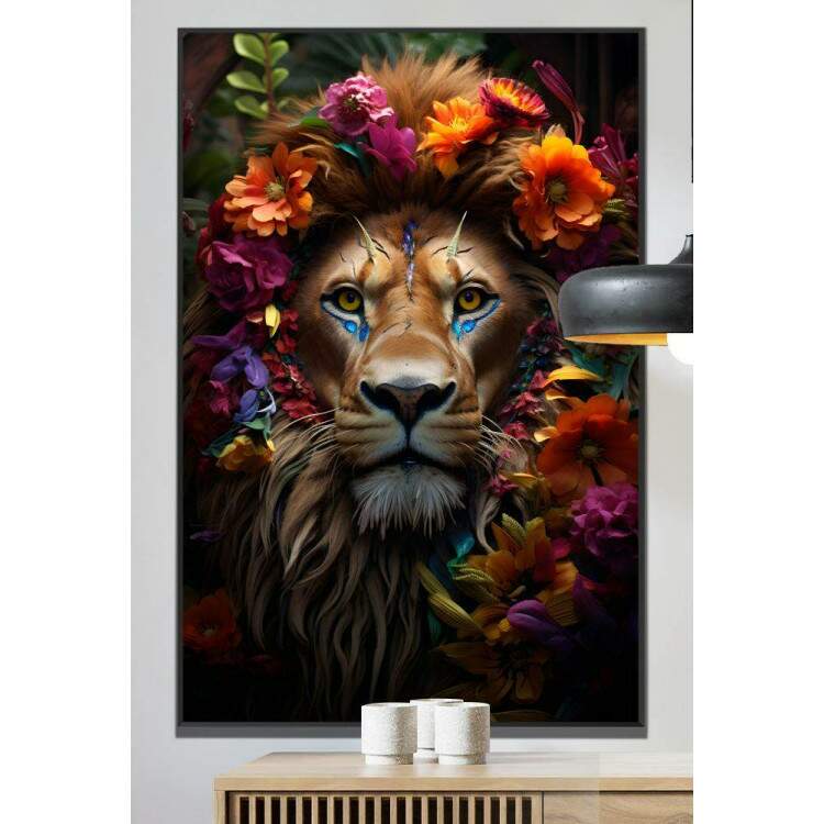 Quadro Decorativo Leo Repletos de Flores Esbeltas