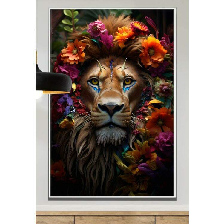 Quadro Decorativo Leo Repletos de Flores Esbeltas