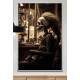 Quadro Decorativo Barbearia Caveira com Cabelo Para Fazer