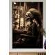 Quadro Decorativo Barbearia Caveira com Cabelo Para Fazer