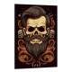 Quadro Decorativo Barbearia Caveira com Belo Cabelo e Express�o Nervosa
