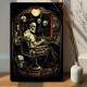 Placa Decorativa Barbearia Caveiras Estilo Old School