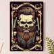 Placa Decorativa Barbearia Caveira com Express�o Nervosa e com Bela Barba