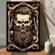 Placa Decorativa Barbearia Caveira com Express�o Nervosa e com Bela Barba
