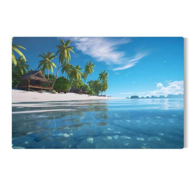 Placa Decorativa Paisagem de Praia  Beira Mar