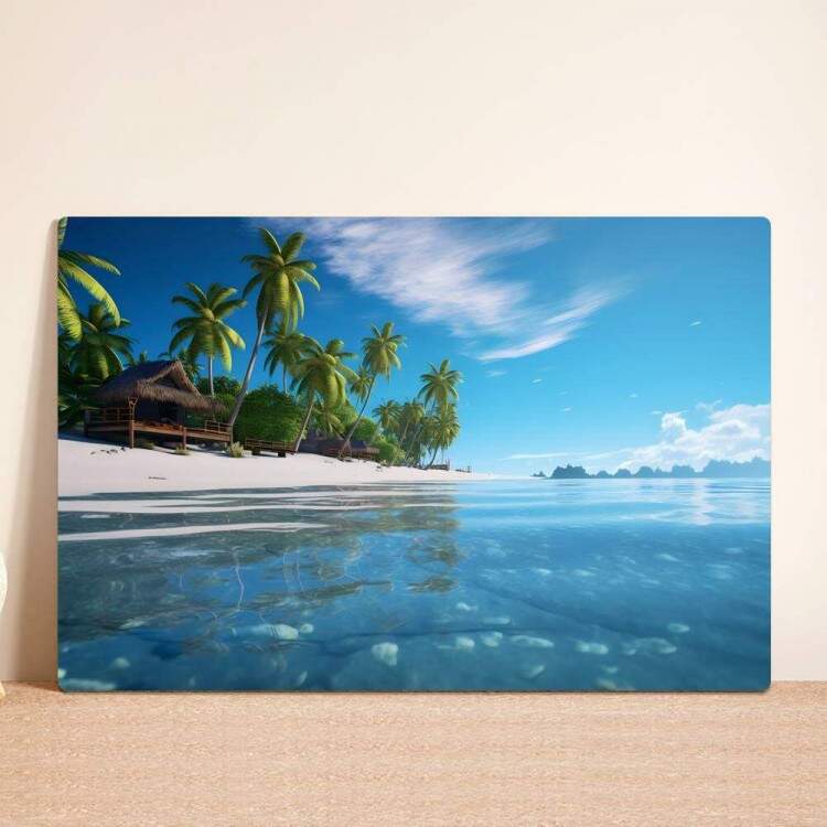 Placa Decorativa Paisagem de Praia  Beira Mar