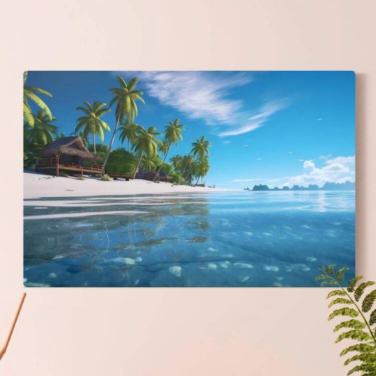 Placa Decorativa Paisagem de Praia  Beira Mar
