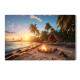 Placa Decorativa Paisagem Praia com Fogueira e P�r do Sol