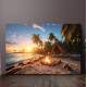 Placa Decorativa Paisagem Praia com Fogueira e P�r do Sol