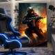 Quadro Decorativo Inspirado em Jogo Counter Strike Soldado Em Meio a Tiroteio Em Guerra