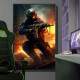 Quadro Decorativo Inspirado em Jogo Counter Strike Soldado Em Meio a Tiroteio Em Guerra