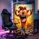 Quadro Decorativo Inspirado em Jogo Crash Bandicoot Remastered Uma Explos�o com Fundo Amarelo