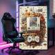 Quadro Decorativo Arte Abstrata de V�deo-Game Fundo Bege