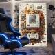 Quadro Decorativo Arte Abstrata de V�deo-Game Fundo Bege
