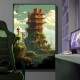 Quadro Decorativo Estilo Retr� Torre com Escadas e Cip�s
