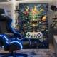 Quadro Decorativo Controle de V�deo-Game com Arte Abstrata