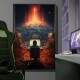 Quadro Decorativo Rapaz Jogando V�deo-Game em M�quina em Frente Planetas