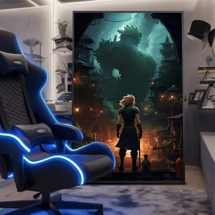 Quadro Decorativo Inspirado em Jogo Final Fantasy