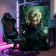 Quadro Decorativo Inspirado em Jogo Final Fantasy Personagem com Armadura
