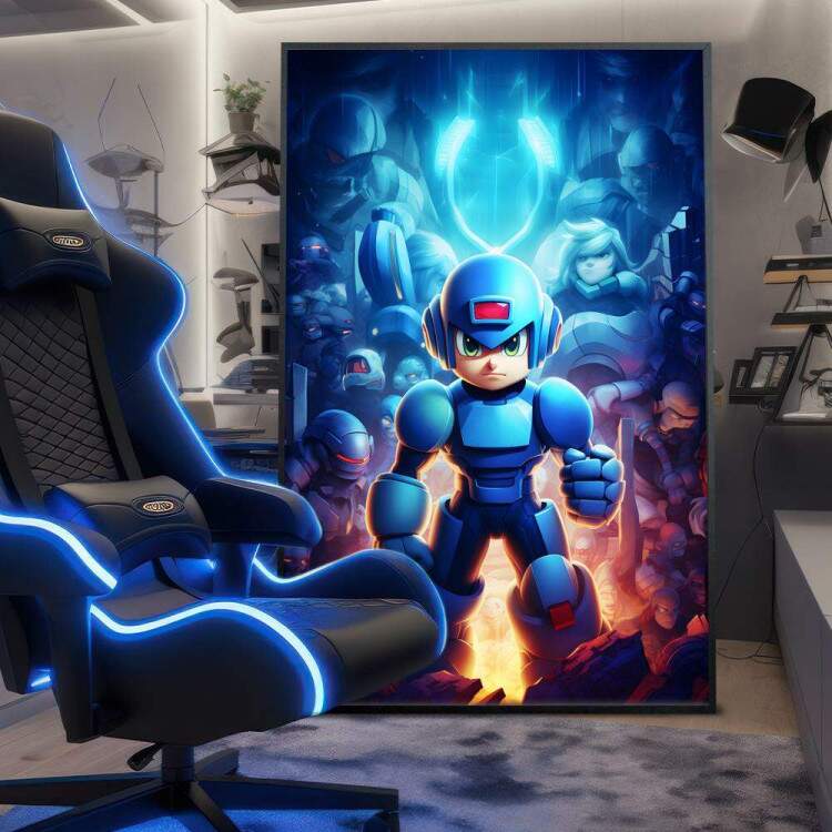 Quadro Decorativo Inspirado em Jogo MegaMan