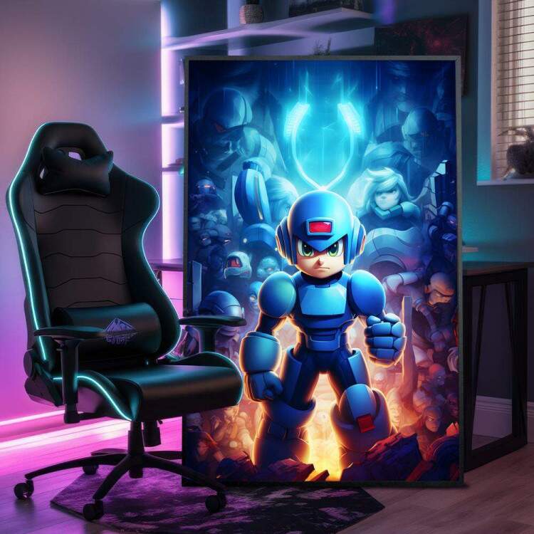 Quadro Decorativo Inspirado em Jogo MegaMan