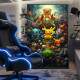 Quadro Decorativo Inspirado em Jogo Pokemon e Outros Personagens em Floresta