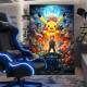 Quadro Decorativo Inspirado em Jogo Pok�mon e Ash Ketchum