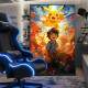 Quadro Decorativo Pok�mon Pikachu e Ash Ketchum