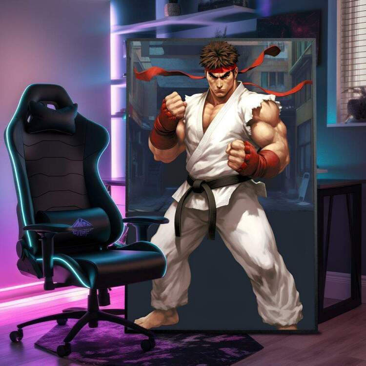 Quadro Decorativo Inspirado no Jogo Street Fighter Personagem Lutador