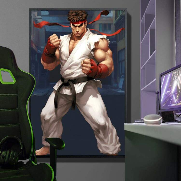 Quadro Decorativo Inspirado no Jogo Street Fighter Personagem Lutador