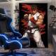 Quadro Decorativo Street Fighter Lutador Kimono Branco Fundo Preto