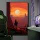 Quadro Decorativo Inspirado no Jogo Sunset Riders Faroeste em Seu Cavalo